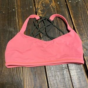 Lululemon Free To Be Wild Sportsbra Grapefruit Gator Green Size 10